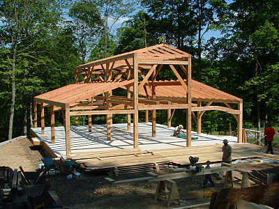 Timber frame house